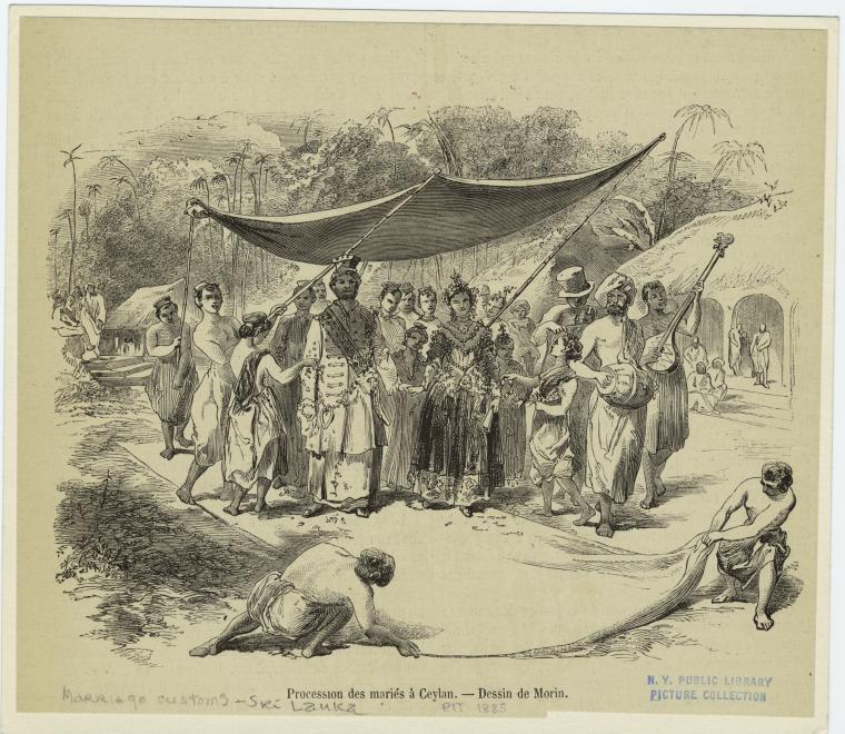 A Karava caste wedding procession from 1885, Sri Lanka