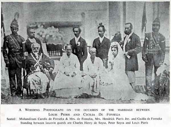 Wedding of Loius Pieris and Cecilia de Fonseka, Karava caste 