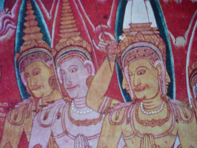 Ancient temple mural Sri Lanka